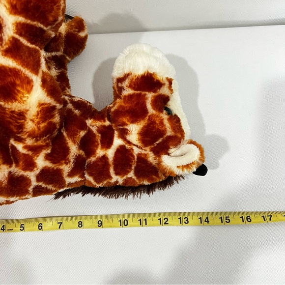 Aurora Giraffe Full Body Seating Position Brown Cream Size 14" Soft - Picture 8 of 8